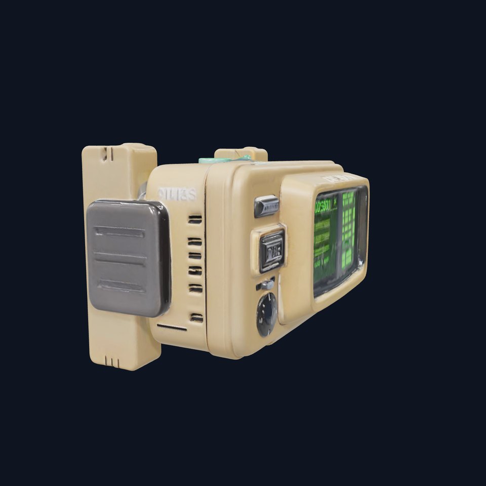 Retro Futuristic Wrist Device Model Pack with Interactive Display